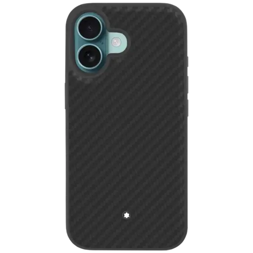 قاب آیفون 16 طرح فیبر کربن مشکی مدل MontBlanc