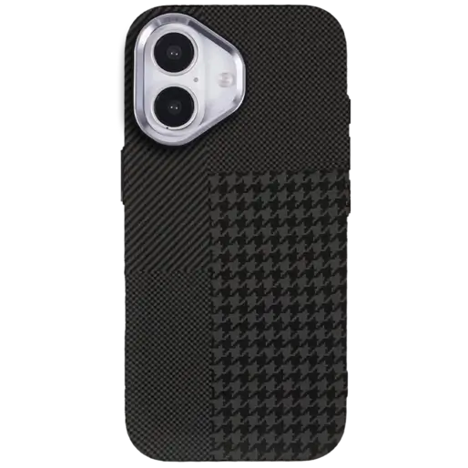 قاب مگ سیف آیفون 16 طرح فیبر کربن مشکی مدل RMO