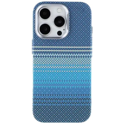 قاب مگ سیف آیفون 16 پرو مکس طرح فیبر کربن آبی مدل RMO