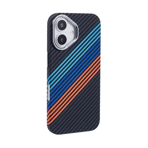 کاور اپل طرح فیبر کربن مشکی-آبی-قرمز