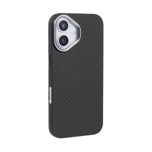 قاب مگ سیف آیفون 16 طرح فیبر کربن مشکی خاکستری مدل RMO
