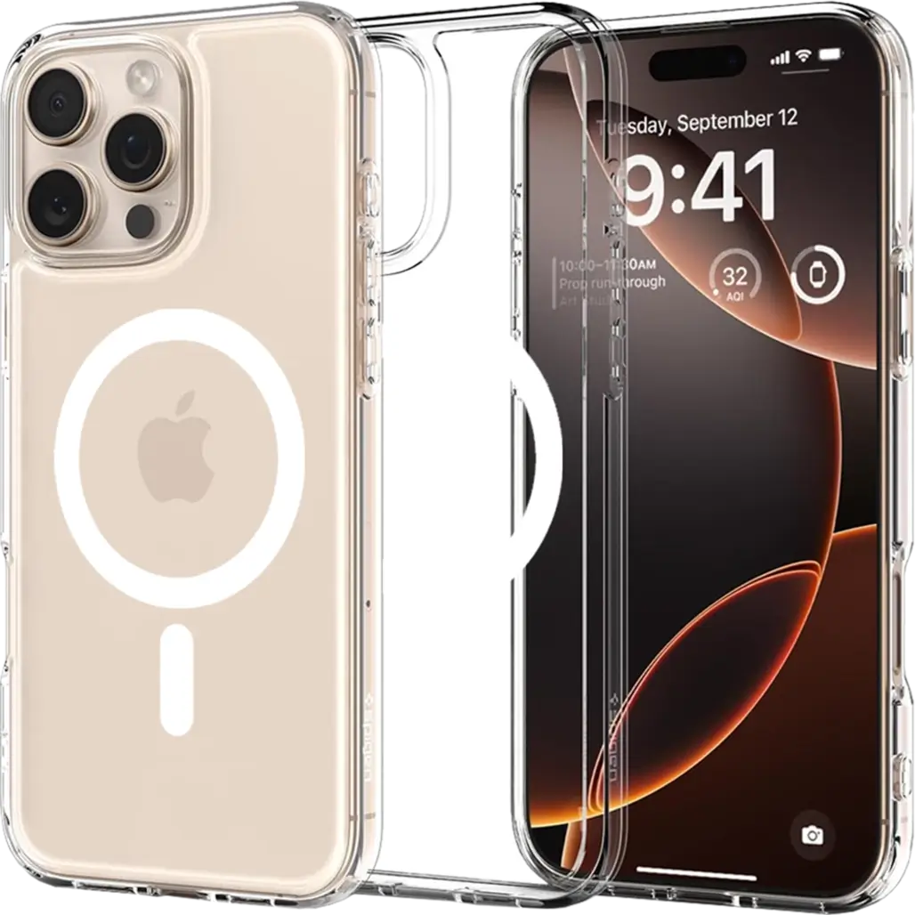 قاب شفاف آیفون 16 پرو مکس با قابلیت MagSafe اسپیگن مدل Ultra Hybrid